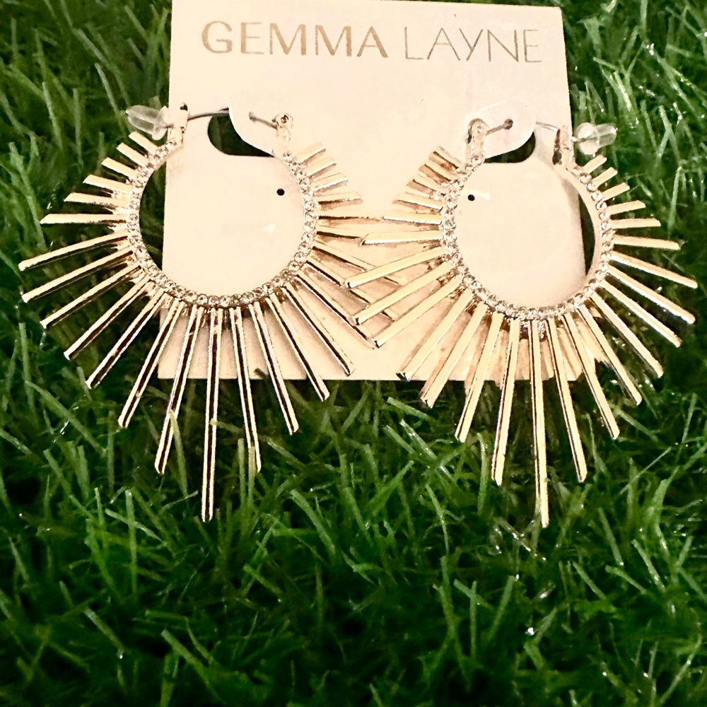 Gold Sunburst Earrings